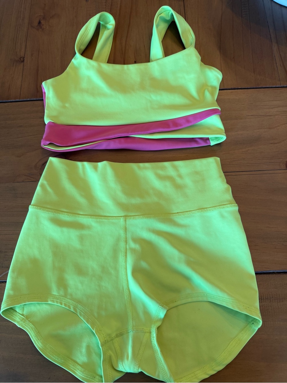 Five Dancewear Neon Yellow-Pink Women's Active Set